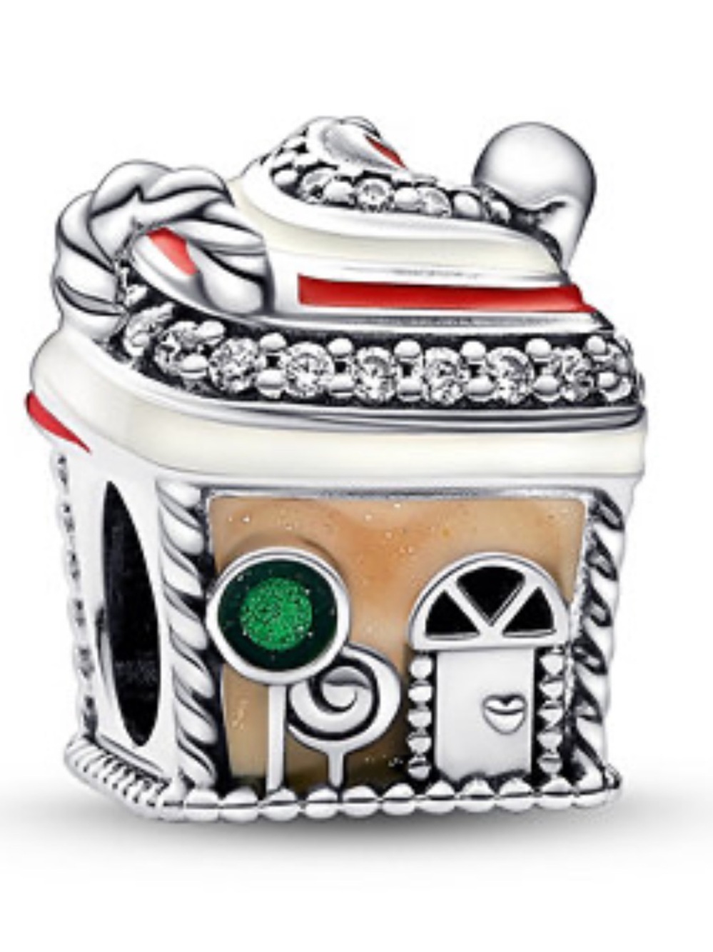 Authentic Pandora Disney Festive Gingerbread House Charm Silver CZ